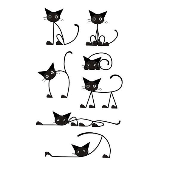 Tatuagens de gatos siluetas 38