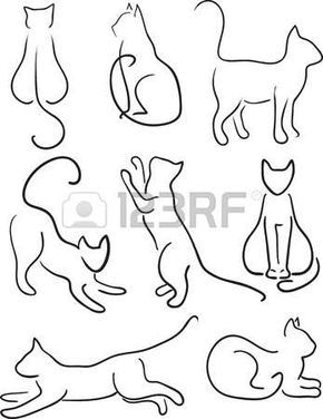 Tatuagens de gatos siluetas 11