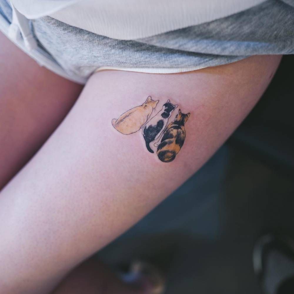 Tatuagens de gatos siluetas 9