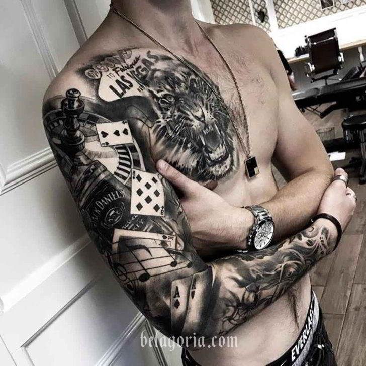 Tatuajes de nombres brazo completo
