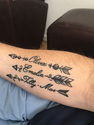 Tatuaggi di nombres de hijas en el brazo 9