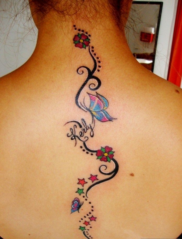 Tatuajes de nombres en la nuca 54