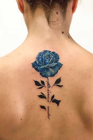 Tatuajes de rosas azules