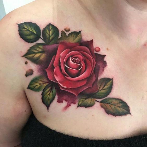 Tatuaggi di rosas en el pecho 47