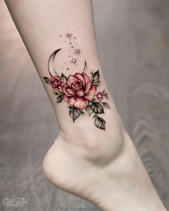 Tatuaggi di rosas en la pierna 7