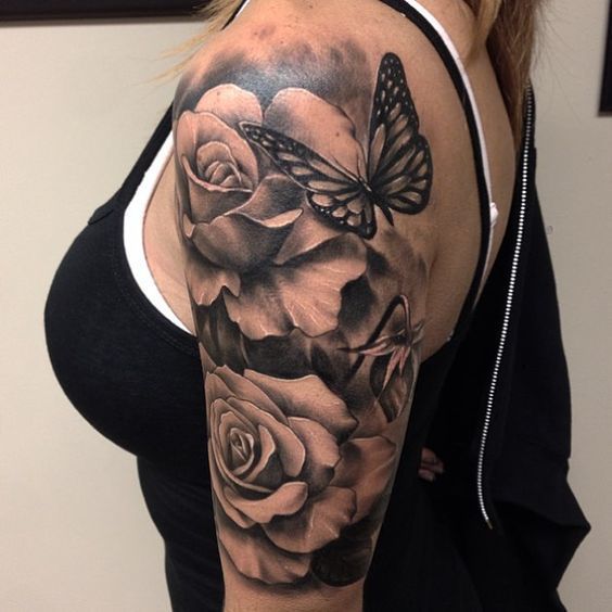 Tatuaggi di rosas en la pierna 13