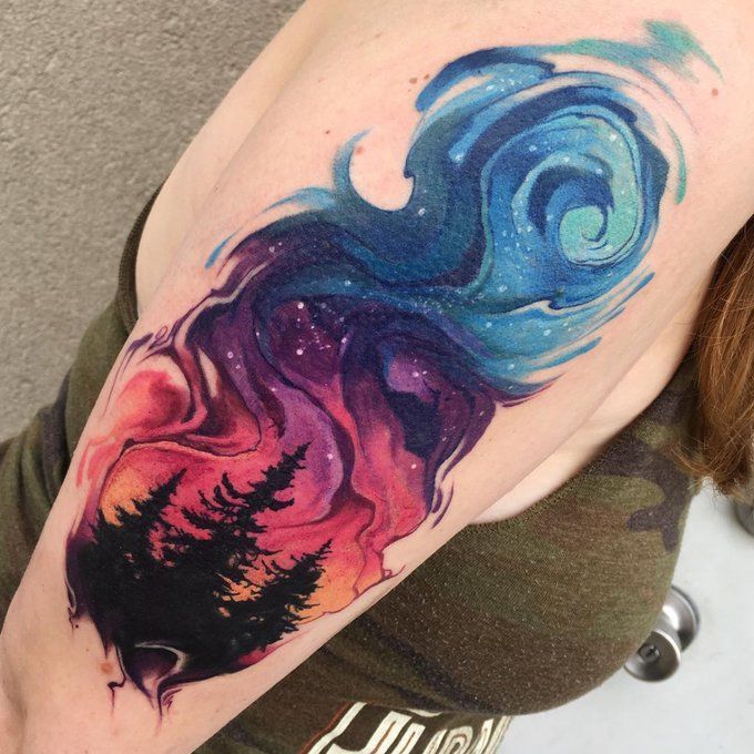 Tatouages de nombres watercolor