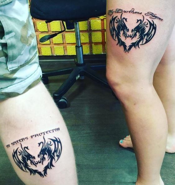 Tatuajes de yin yang para hermanos