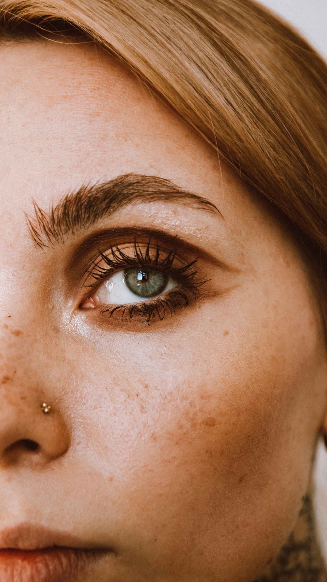 a close up of a person's eye