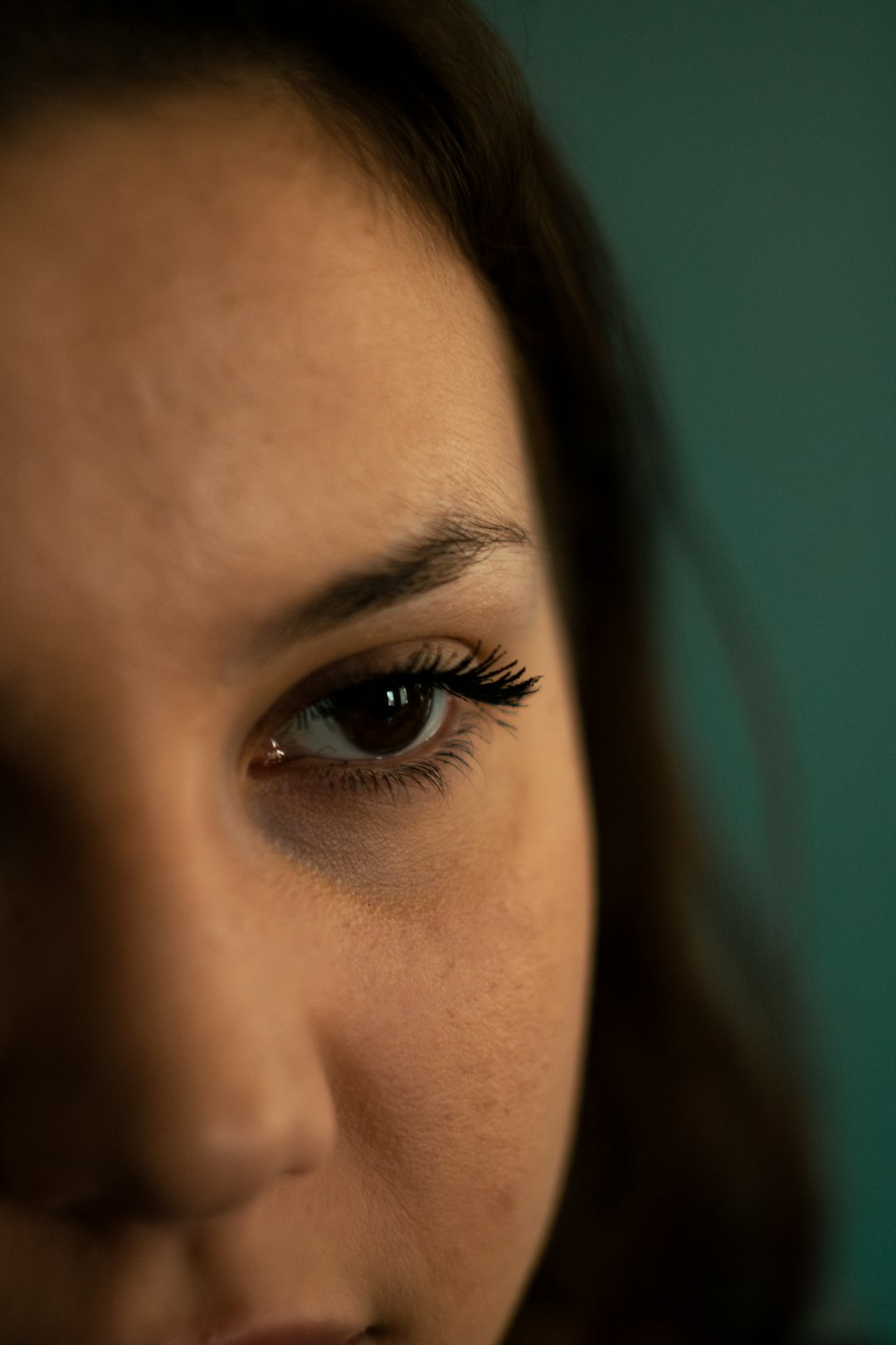 Close up of a woman's eye and face