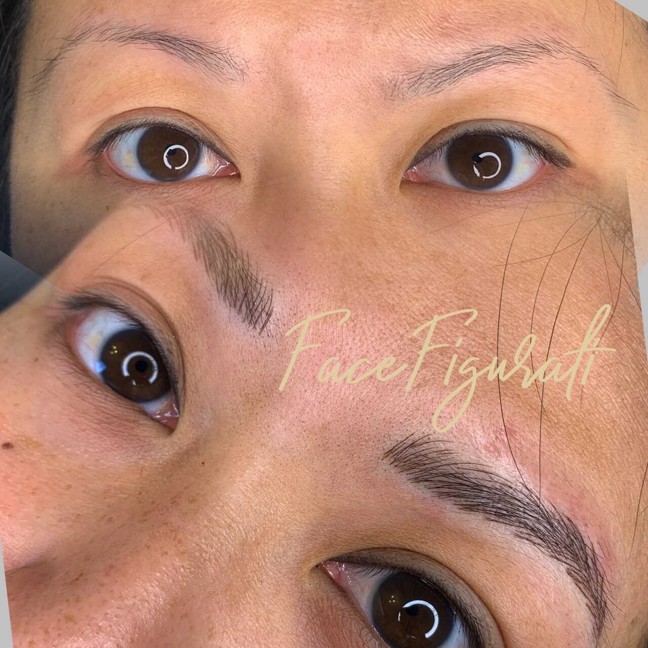 Cosmetic tattoo in microblading technique done by maniple with R1 needle