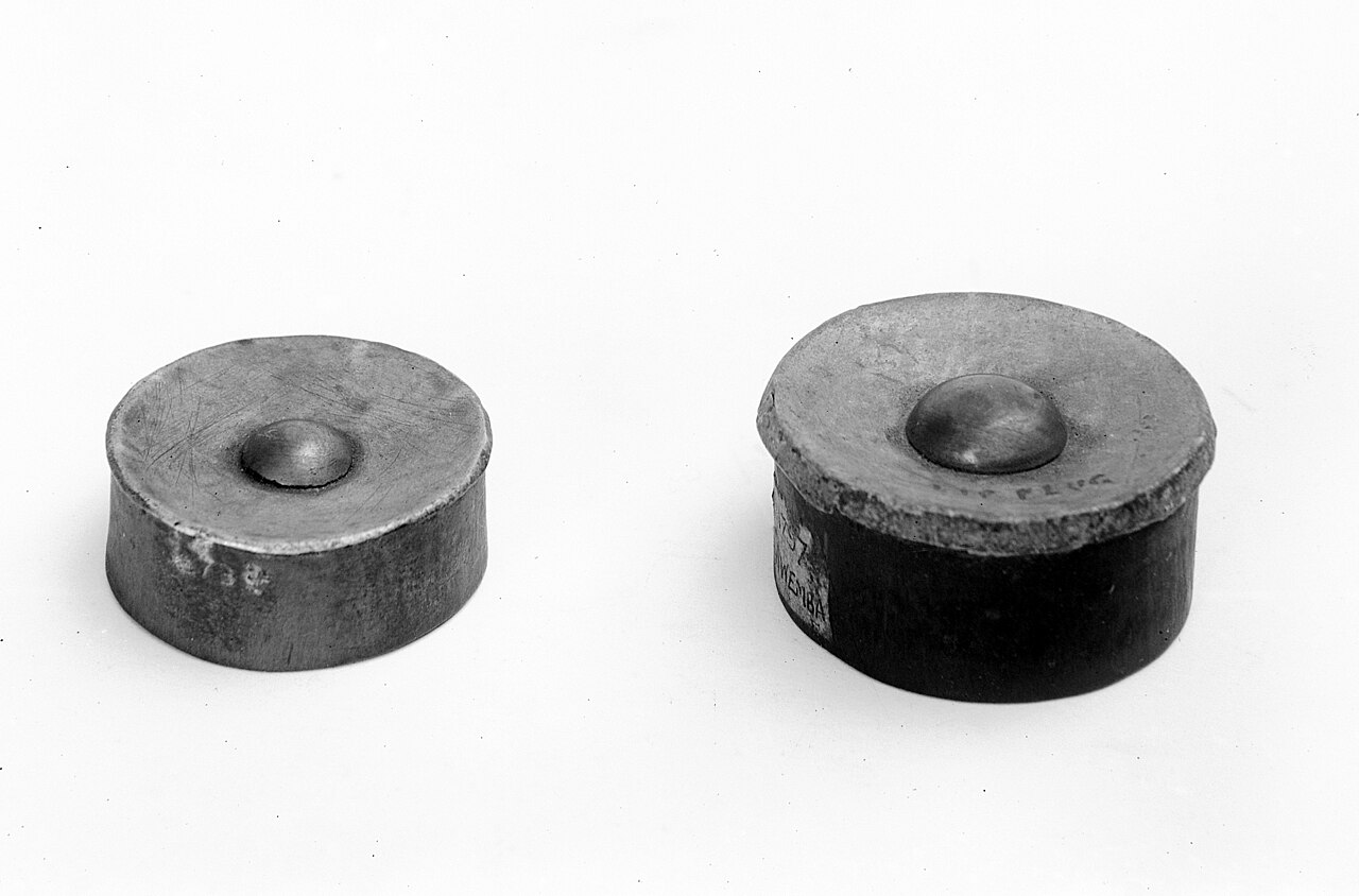 Two lip plugs used for artificial deformation the lipsWellcome ImagesKeywords: body decoration; rings, pins, plugs; artificial deformation; indigenous non-european medicine