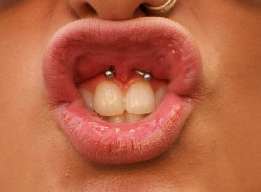 Bertie's killer mouth piercing! 35mm 1.8 on my Nikon D200