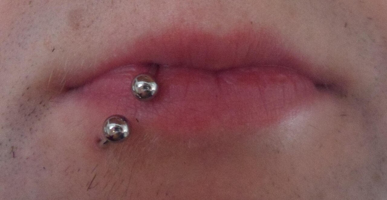 Me with labret piercing