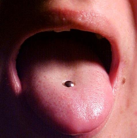a pierced human tongue