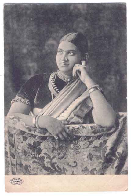 Postcard of Indian Woman with nose rings