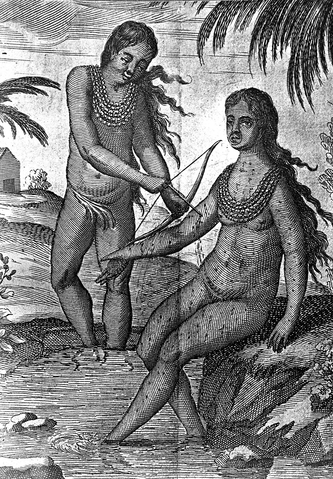 Letting blood by piercing a patient's arm with an arrow. Indigenous North American.Wellcome ImagesKeywords: Ethnology; medical treatment: rational; indigenous non-european medicine