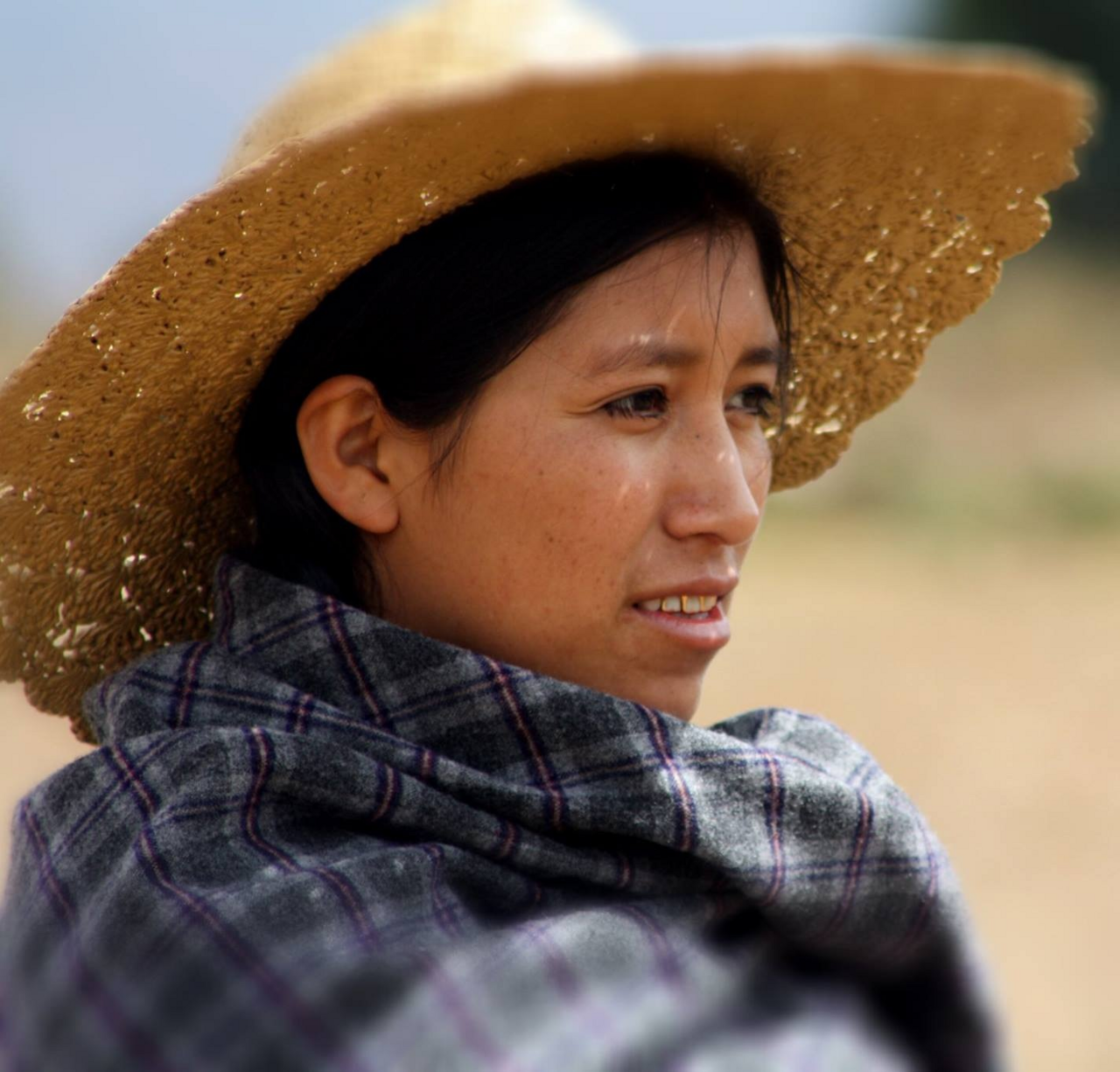 Amerindian woman from Bolivia with gold teeth.